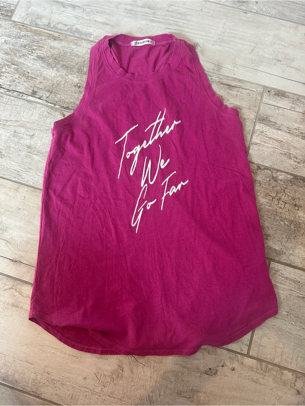 Peloton Pink Graphic Muscle Tank Top - Together We Go Far